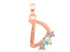 Opal & White Topaz Alphabet D Pendant OPL-RDA-56.