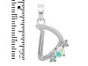 Opal & White Topaz Alphabet D Pendant OPL-RDA-56.