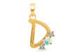 Opal & White Topaz Alphabet D Pendant OPL-RDA-56.