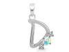 Opal & White Topaz Alphabet D Pendant OPL-RDA-56.