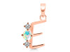 Opal & White Topaz Alphabet E Pendant OPL-RDA-57.