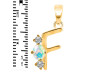 Opal & White Topaz Alphabet F Pendant OPL-RDA-58.