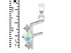 Opal & White Topaz Alphabet F Pendant OPL-RDA-58.