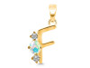 Opal & White Topaz Alphabet F Pendant OPL-RDA-58.