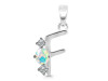 Opal & White Topaz Alphabet F Pendant OPL-RDA-58.