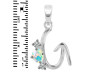 Opal & White Topaz Alphabet G Pendant OPL-RDA-59.