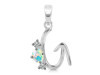 Opal & White Topaz Alphabet G Pendant OPL-RDA-59.