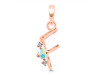 Opal & White Topaz Alphabet F Pendant OPL-RDA-6.