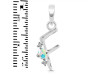 Opal & White Topaz Alphabet F Pendant OPL-RDA-6.