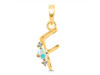 Opal & White Topaz Alphabet F Pendant OPL-RDA-6.
