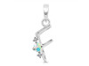 Opal & White Topaz Alphabet F Pendant OPL-RDA-6.