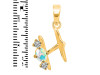 Opal & White Topaz Alphabet H Pendant OPL-RDA-60.