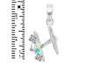 Opal & White Topaz Alphabet H Pendant OPL-RDA-60.