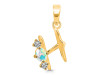 Opal & White Topaz Alphabet H Pendant OPL-RDA-60.