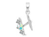 Opal & White Topaz Alphabet H Pendant OPL-RDA-60.