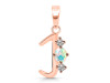 Opal & White Topaz Alphabet J Pendant OPL-RDA-62.