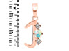 Opal & White Topaz Alphabet J Pendant OPL-RDA-62.