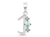 Opal & White Topaz Alphabet J Pendant OPL-RDA-62.