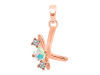Opal & White Topaz Alphabet K Pendant OPL-RDA-63.