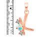 Opal & White Topaz Alphabet K Pendant OPL-RDA-63.