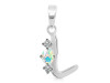 Opal & White Topaz Alphabet L Pendant OPL-RDA-64.