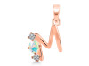 Opal & White Topaz Alphabet M Pendant OPL-RDA-65.