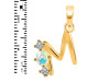 Opal & White Topaz Alphabet M Pendant OPL-RDA-65.