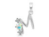 Opal & White Topaz Alphabet M Pendant OPL-RDA-65.
