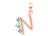 Opal & White Topaz Alphabet N Pendant OPL-RDA-66.
