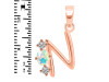Opal & White Topaz Alphabet N Pendant OPL-RDA-66.