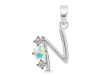 Opal & White Topaz Alphabet N Pendant OPL-RDA-66.