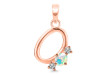 Opal & White Topaz Alphabet O Pendant OPL-RDA-67.