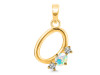 Opal & White Topaz Alphabet O Pendant OPL-RDA-67.