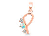 Opal & White Topaz Alphabet P Pendant OPL-RDA-68.