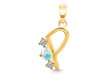 Opal & White Topaz Alphabet P Pendant OPL-RDA-68.