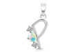 Opal & White Topaz Alphabet P Pendant OPL-RDA-68.