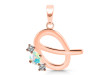 Opal & White Topaz Alphabet Q Pendant OPL-RDA-69.