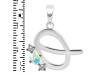 Opal & White Topaz Alphabet Q Pendant OPL-RDA-69.