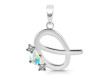 Opal & White Topaz Alphabet Q Pendant OPL-RDA-69.