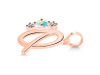 Opal & White Topaz Alphabet Q Pendant OPL-RDA-69.