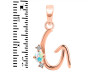 Opal & White Topaz Alphabet G Pendant OPL-RDA-7.