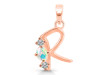 Opal & White Topaz Alphabet R Pendant OPL-RDA-70.