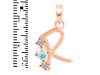 Opal & White Topaz Alphabet R Pendant OPL-RDA-70.