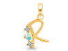 Opal & White Topaz Alphabet R Pendant OPL-RDA-70.