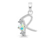 Opal & White Topaz Alphabet R Pendant OPL-RDA-70.