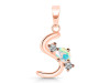 Opal & White Topaz Alphabet S Pendant OPL-RDA-71.