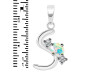 Opal & White Topaz Alphabet S Pendant OPL-RDA-71.