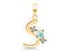 Opal & White Topaz Alphabet S Pendant OPL-RDA-71.
