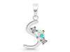 Opal & White Topaz Alphabet S Pendant OPL-RDA-71.
