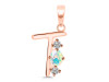 Opal & White Topaz Alphabet T Pendant OPL-RDA-72.